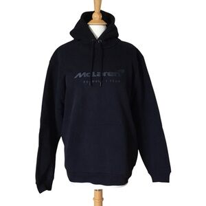 Black Sweatshirt with Embroidered Logo and Ribbed Cuffs